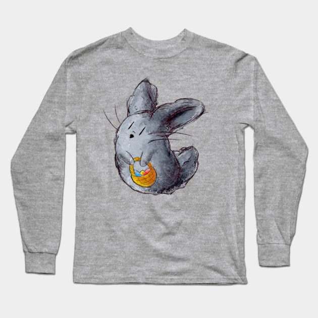 Dusty Easter Bunny Long Sleeve T-Shirt by KristenOKeefeArt